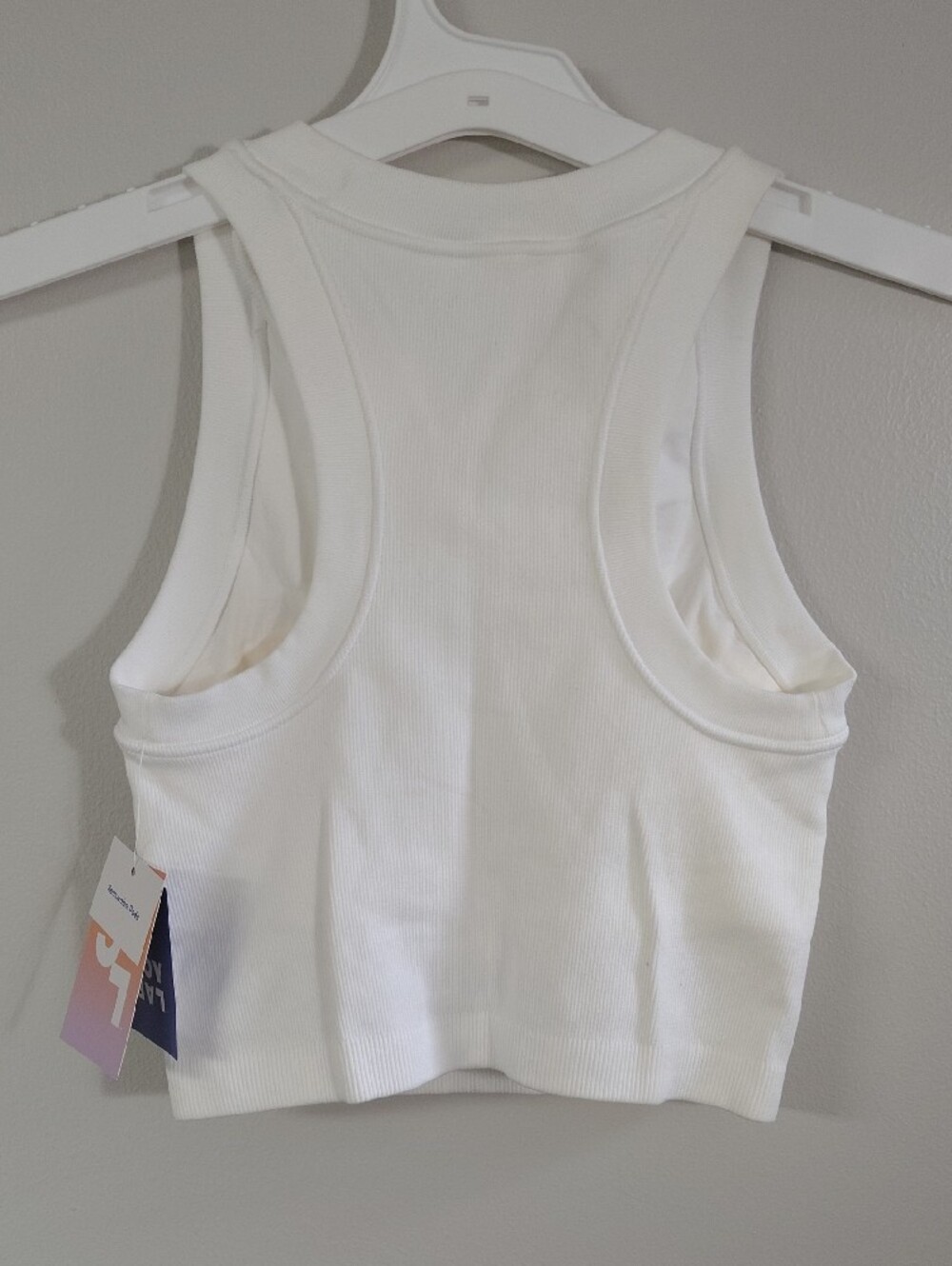 JoyLab White Ribbed Cropped Tank - Picture 3 of 7